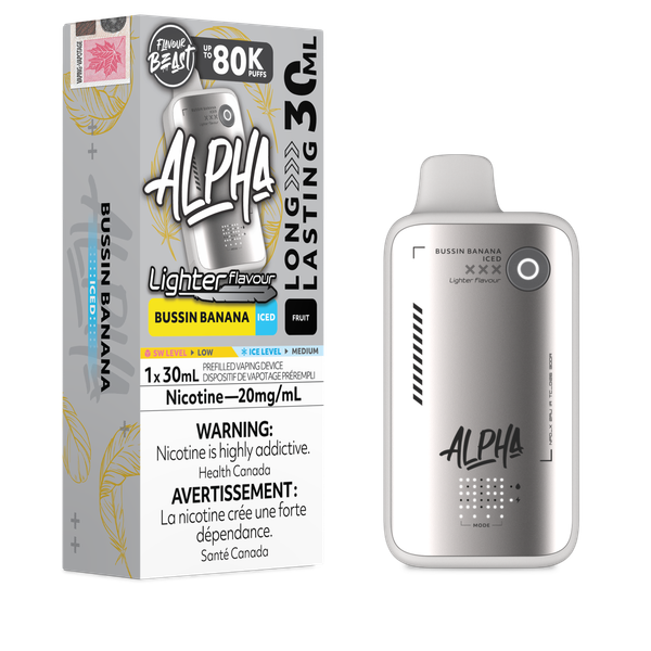 Beast Alpha Light 80K Bussin Banana disposable vape in Windsor Ontario Canada