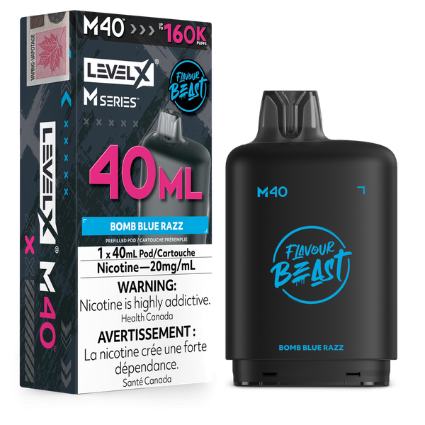 Level X M Series 160K Bomb Blue Razz Replacement Pod – Ace Vapes Windsor
