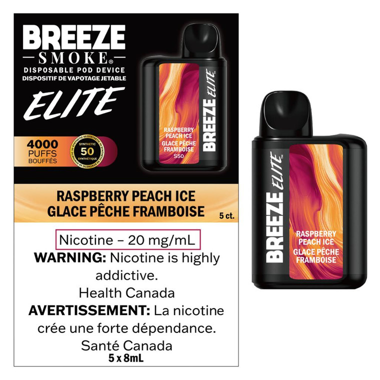 Breeze Elite 4000 Puffs Raspberry Peach Ice