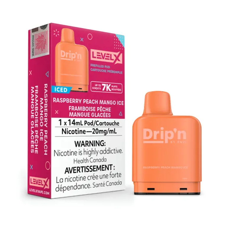 Dripn Level  X Pod Raspberry Peach Mango Ice