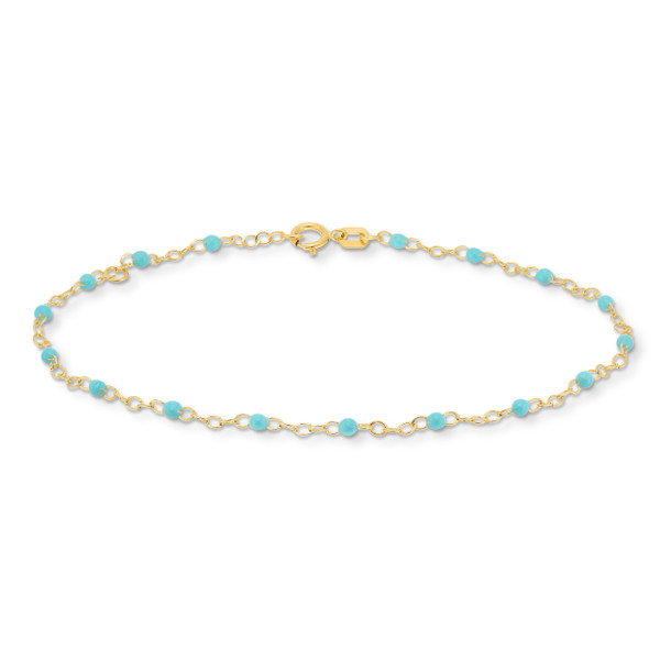 Turquoise Enamel Bead Bracelet