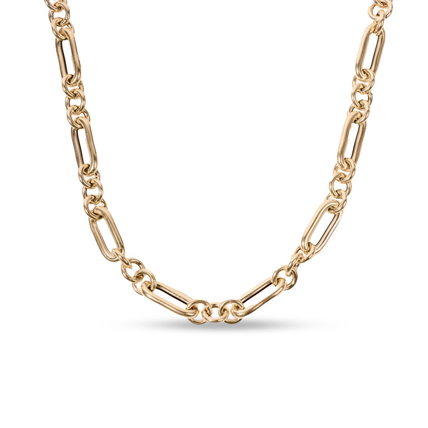 Gold Mixed Link Chain Necklace (18 inch)