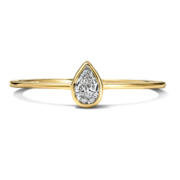 Bezel Pear Shape Diamond Ring