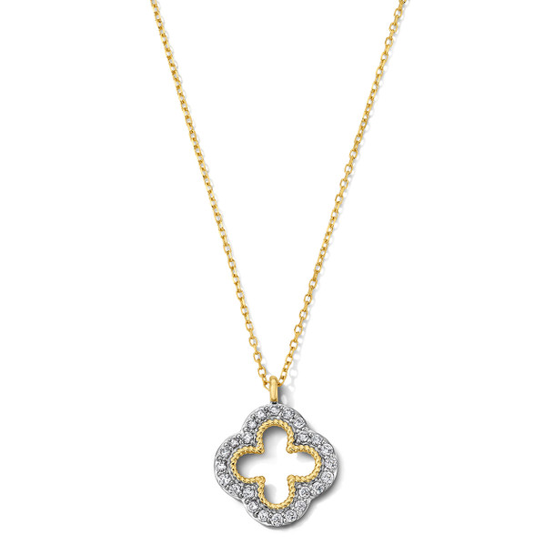 Diamond Open Clover Pendant Necklace
