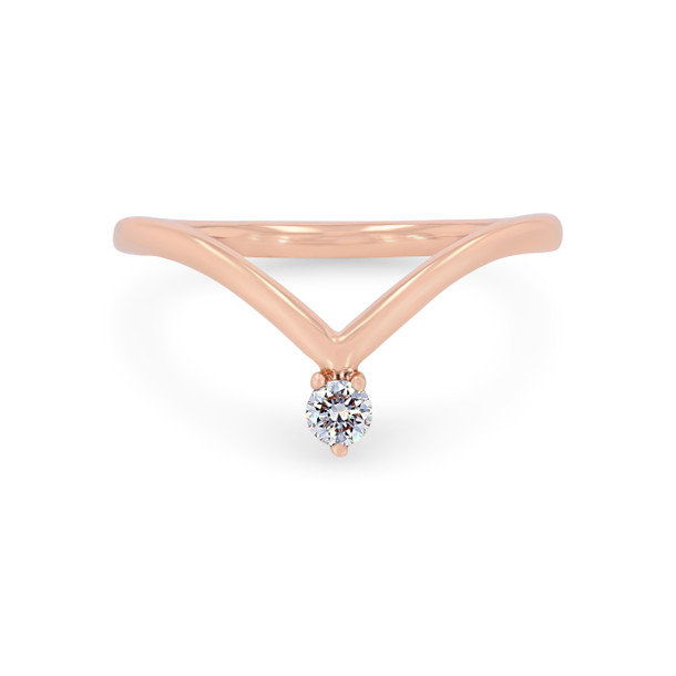 Rose Gold Contour Single Diamond Band