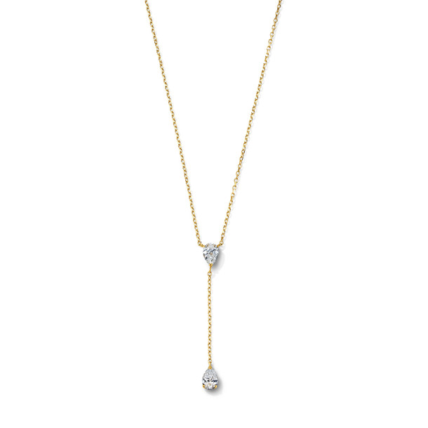 Pear Shaped Diamond Lariat Necklace