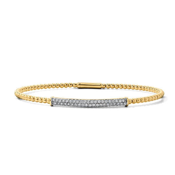 Diamond Bar Beaded Flexible Bracelet