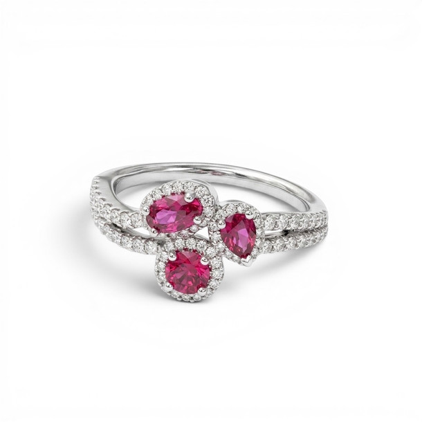 Ruby Trio Diamond Ring