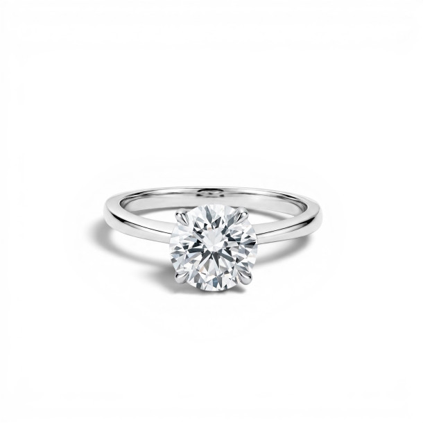 1.50tw Round Lab Grown Diamond Tapered Solitaire Engagement Ring