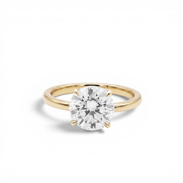4.00tw Round Lab Grown Diamond Basket Cathedral Solitaire Engagement Ring