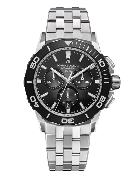 Maurice Lacroix Pontos S Solar Chronograph 42 Black Dial Watch | Stainless Steel