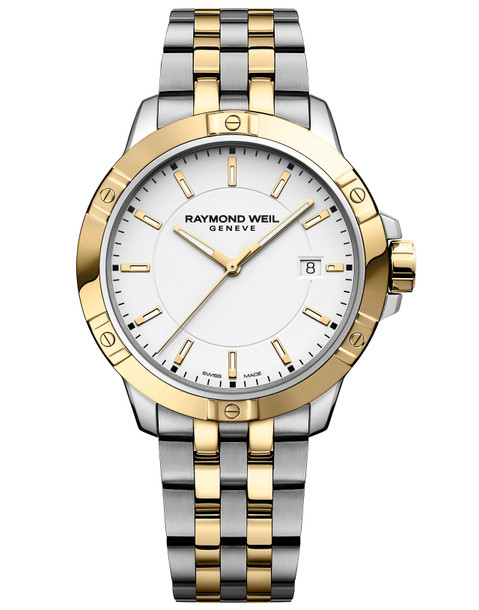 Raymond Weil Tango Classic 41 White Dial Watch | Stainless Steel & Yellow Gold-PVD