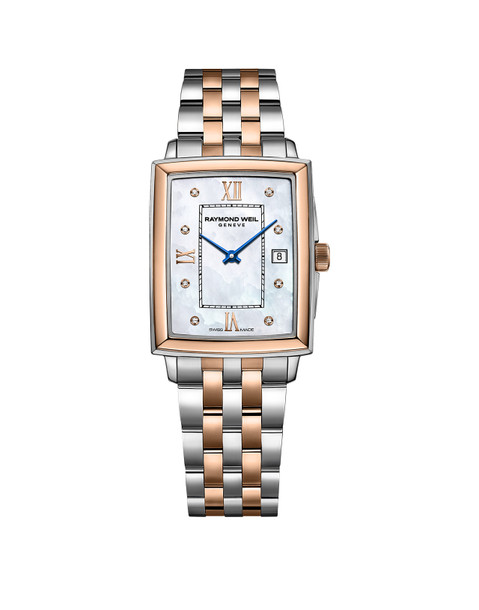 Raymond Weil Toccata 28 Mother of Pearl Dial Watch | Stainless Steel & Rose Gold-PVD