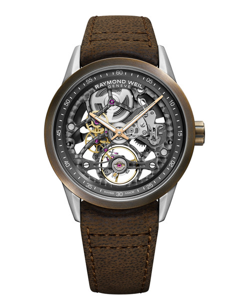 Raymond Weil Freelancer 42 Skeleton Dial Watch | Stainless Steel & Bronze