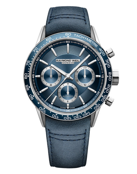 Raymond Weil Freelancer Chronograph 43MM Blue Dial Watch | Stainless Steel