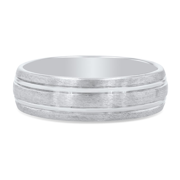 Matte Polished Line 6mm Wedding Band
