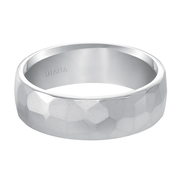 Hammered Matte Wedding Band