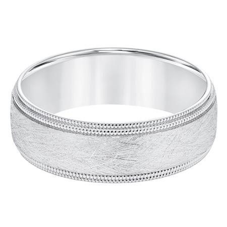 Textured Milgrain 7mm Wedding Band