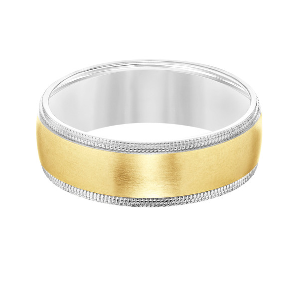 Matte Milgrain Edge 7mm Wedding Band