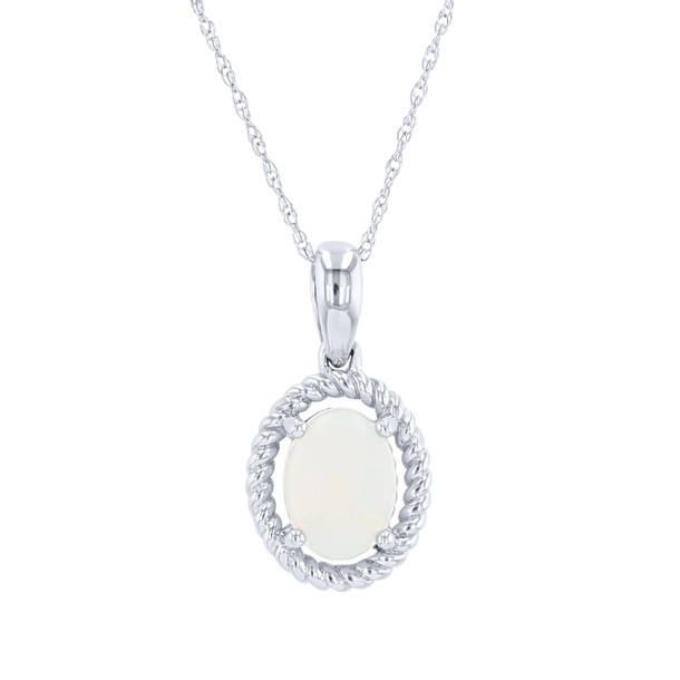 Opal Pendant with Rope Halo