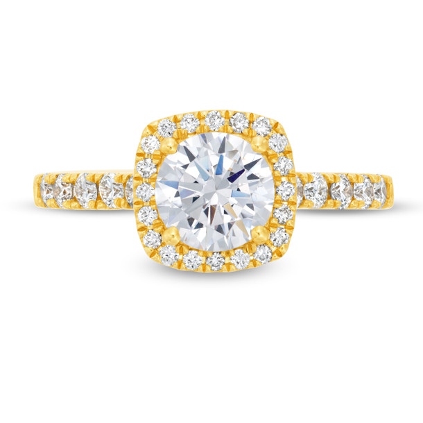 Cushion Halo Diamond Cathedral Engagement Setting by Adorette
