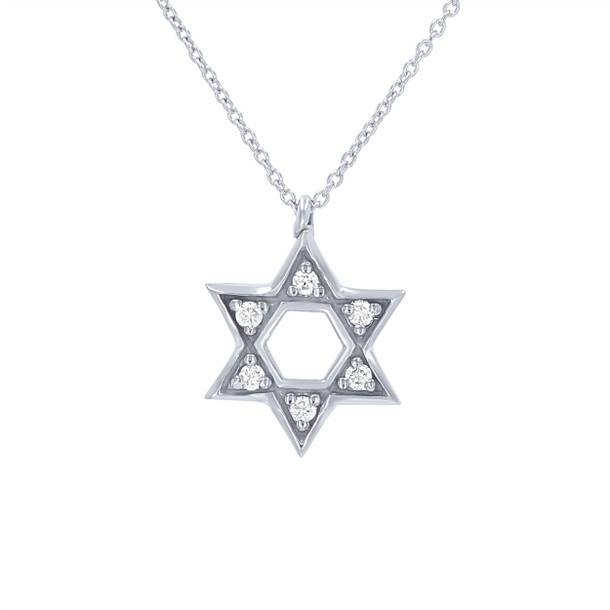 Six Diamond Star of David Pendant