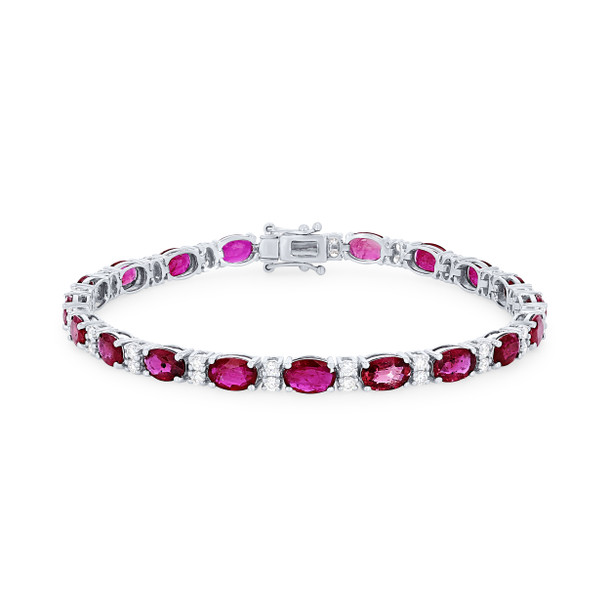 Alternating Ruby and Diamond Bracelet