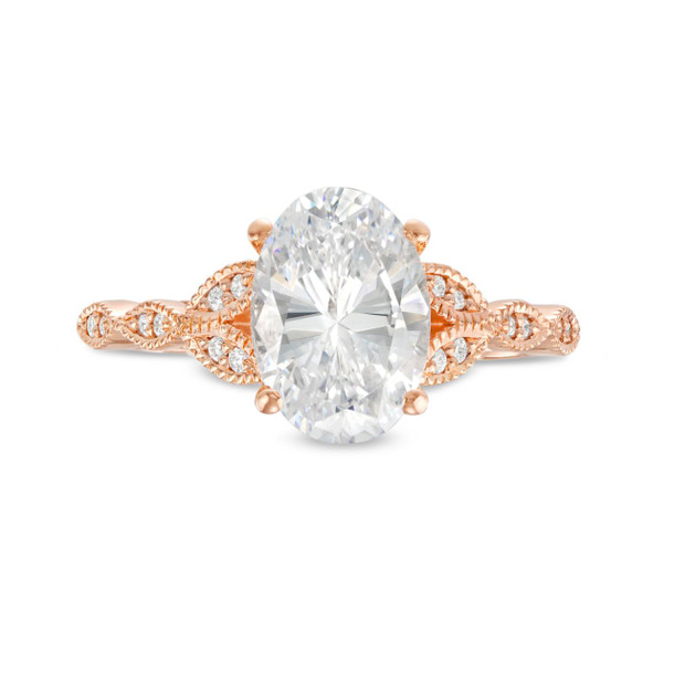 Floral Diamond Milgrain Engagement Setting by Adorette