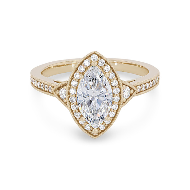 Milgrain Marquise Halo Engagement Setting