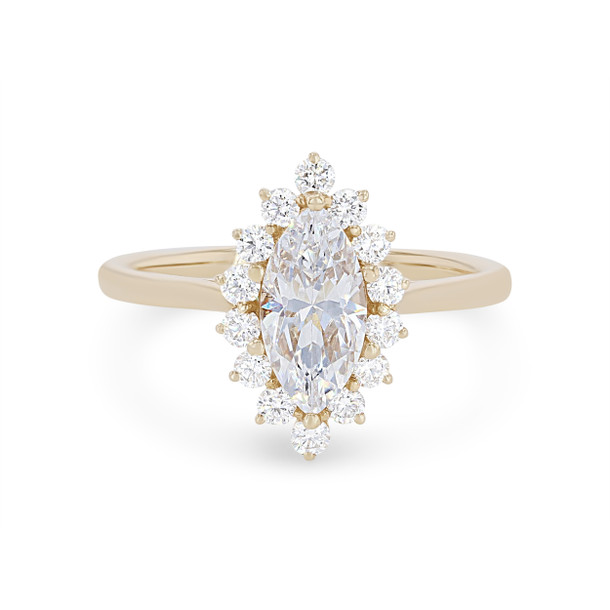 Marquise Halo Solitaire Engagement Setting