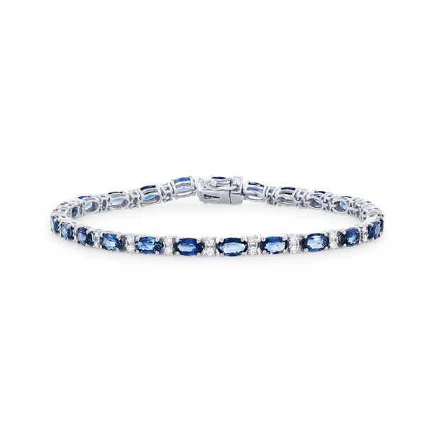 Alternating Sapphire and Diamond Bracelet