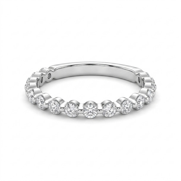 Single Prong Round Diamond Wedding Band (0.50tw)