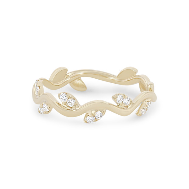 Uneek Floral Vine Diamond Wedding Band