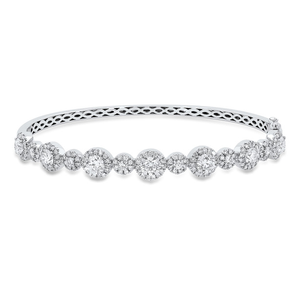 Diamond Halo Bangle Bracelet