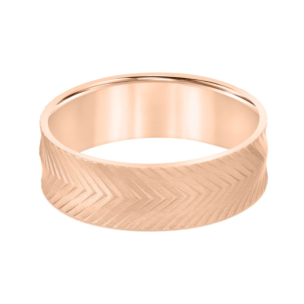 Chevron 7mm Wedding Band