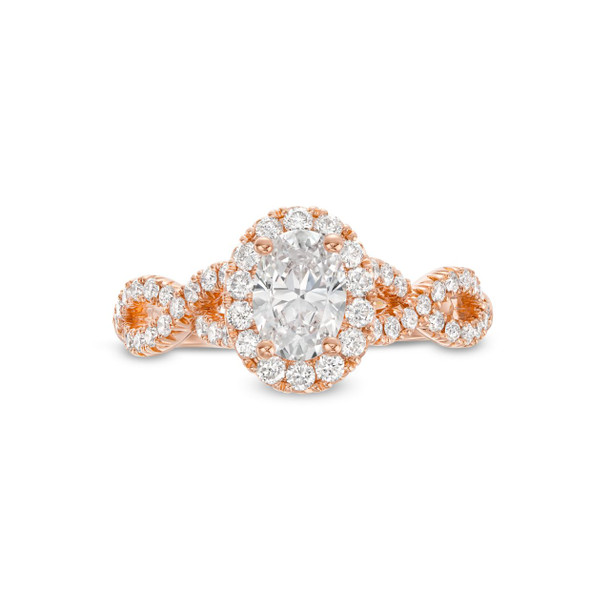 Oval Halo Twist Engagement Setting by Adorette