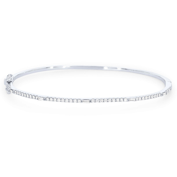 Mixed Shape Diamond Bangle Bracelet