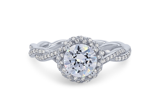 Halo Twist Full Diamond Engagement Setting