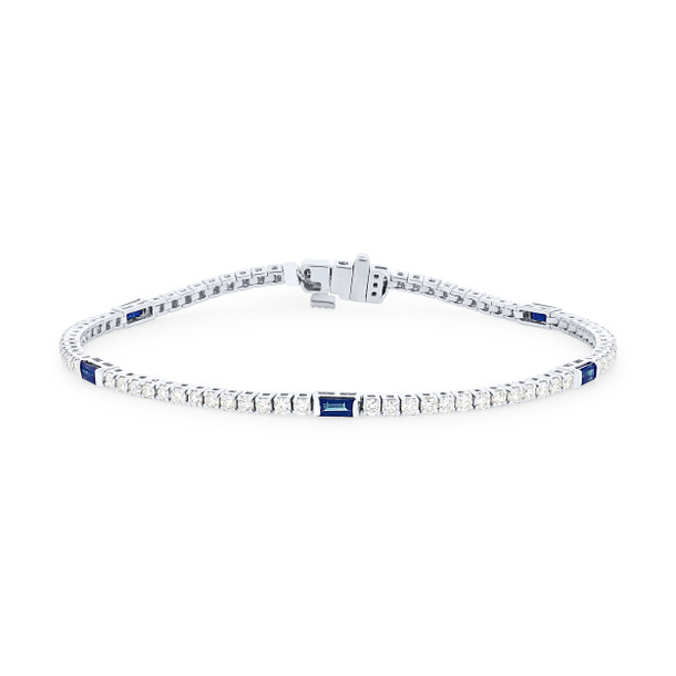 Sapphire and Diamond Station Tennis Bracelet