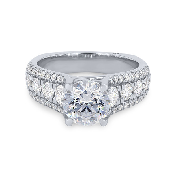 A. Jaffe Three Row Diamond Euro Fit Engagement Setting