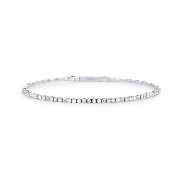 Studded Diamond Flexible Bangle Bracelet