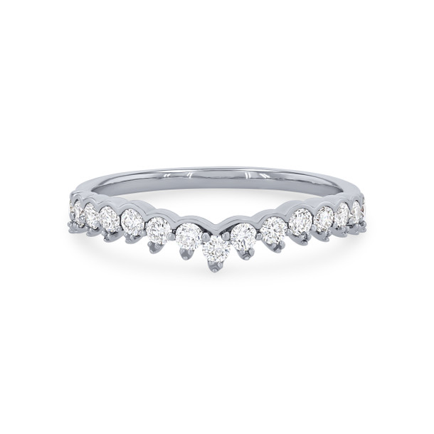 Contour Scallop Diamond Wedding Band