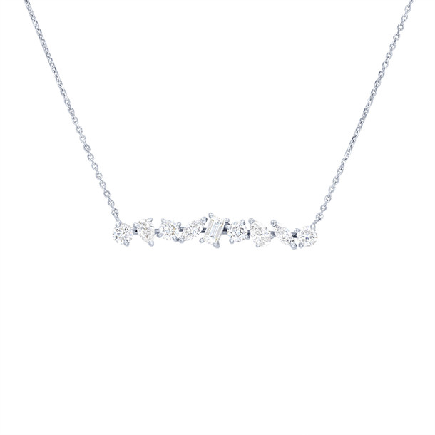 Mixed Diamond Bar Pendant