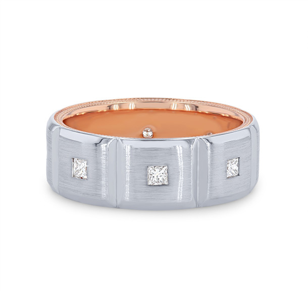 Verragio Two Tone Princess Diamond Wedding Band