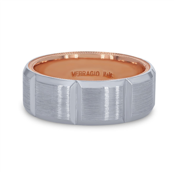 Verragio Two Tone Inlay Segment Wedding Band