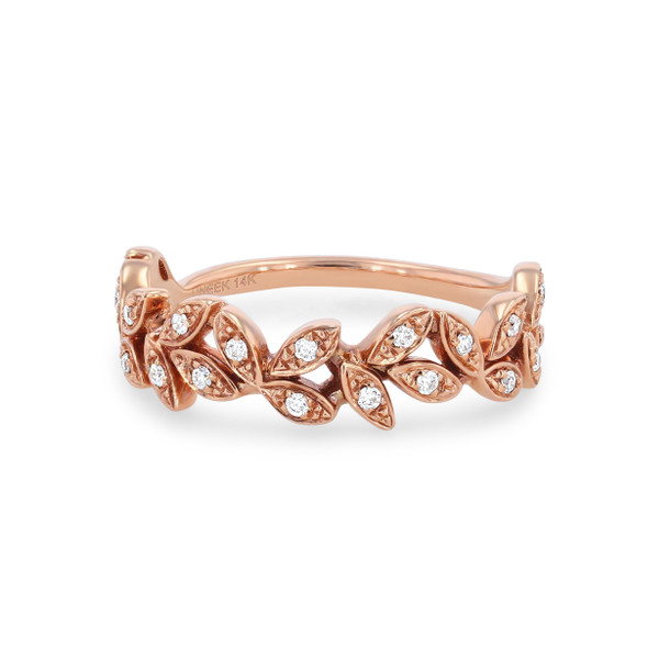 Uneek Floral Petal Diamond Wedding Band