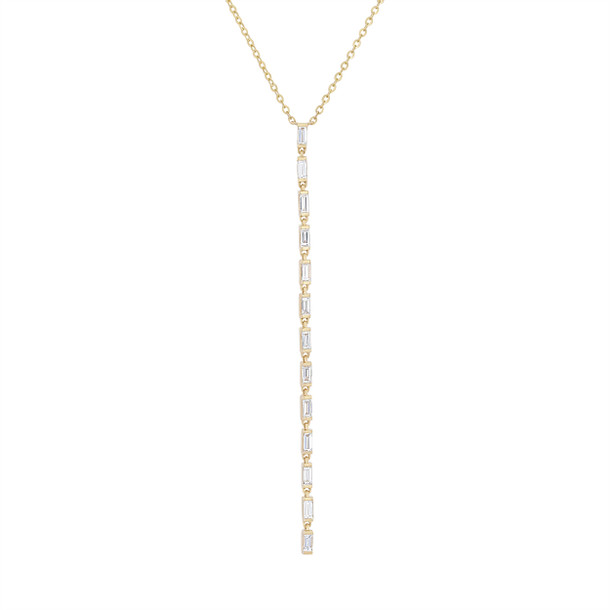 Baguette Diamond Drop Necklace