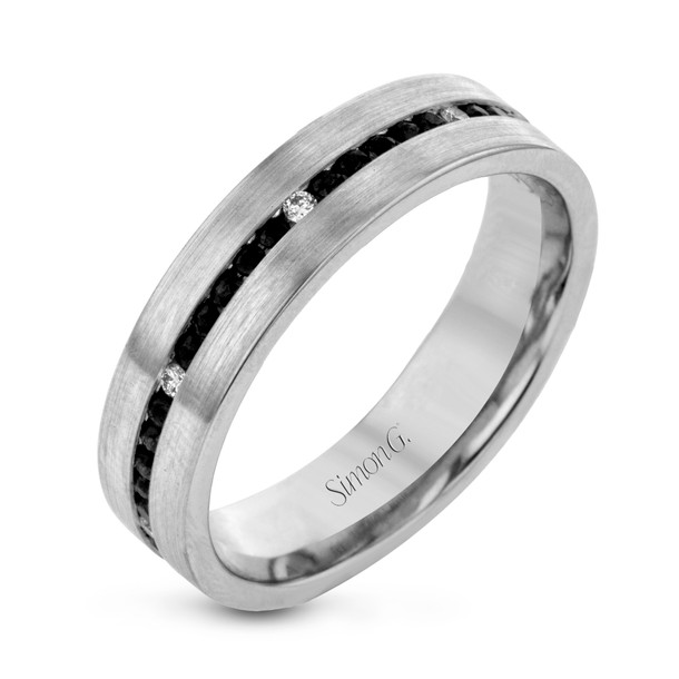 Simon G. Black and White Diamond Wedding Band