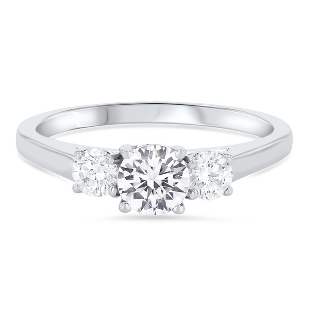 Three Stone Round Diamond Engagement Setting