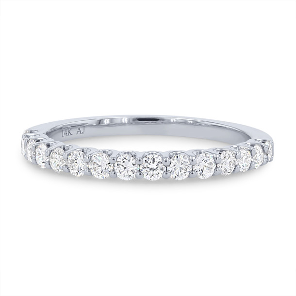 Halfway Scallop Diamond Wedding Band